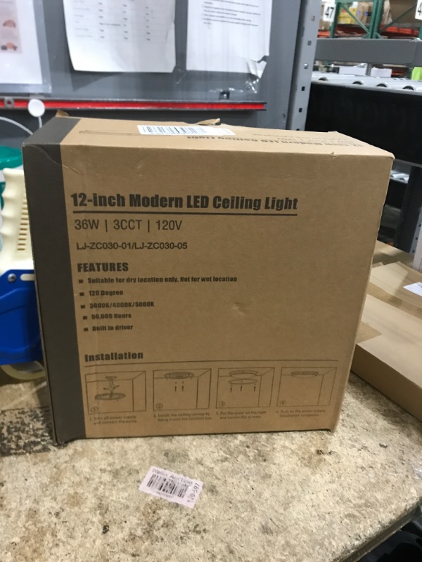 Photo 1 of 2-Pack 36W LED Ceiling Light Fixture (450W Equiv), 12IN Modern Flush Mount Ceiling Lights, Dimmable Ceiling Lamps Super Bright 3200LM, 3000K/4000K/5000K Adjustable for Bedroom Kitchen Bathroom Hallway