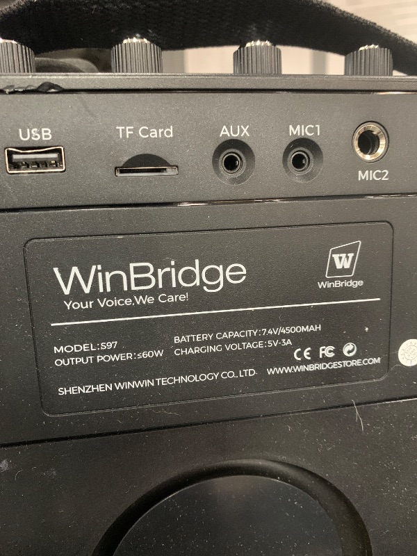 Photo 1 of WinBridge 60W Powerful Wireless Voice Amplifier with Handheld and Headset Microphones for Teachers,Portable PA System with Sound Effects, Karaoke Speaker and Mic System Support Guitar Play S97