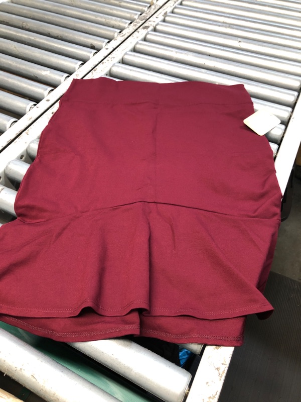 Photo 1 of (see all images)  Women's Office Work Pencil Skirt Stretch High Waist Below Knee Bodycon for Business Casual, Burgundy, XXX-Large