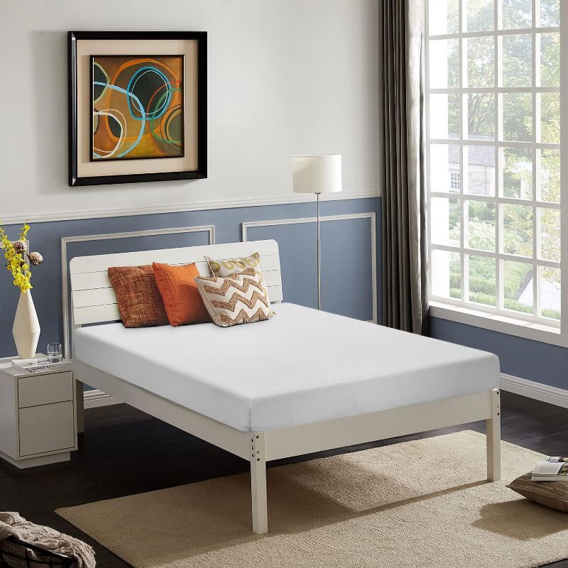 Photo 1 of  5 Inch Twin Mattress | Medium Firm | Gel Memory Foam Mattress | White | Bed in a Box, CertiPUR-US Certified | Pressure Relief, Cooling Ventilated Foam | Washable Removable Cover