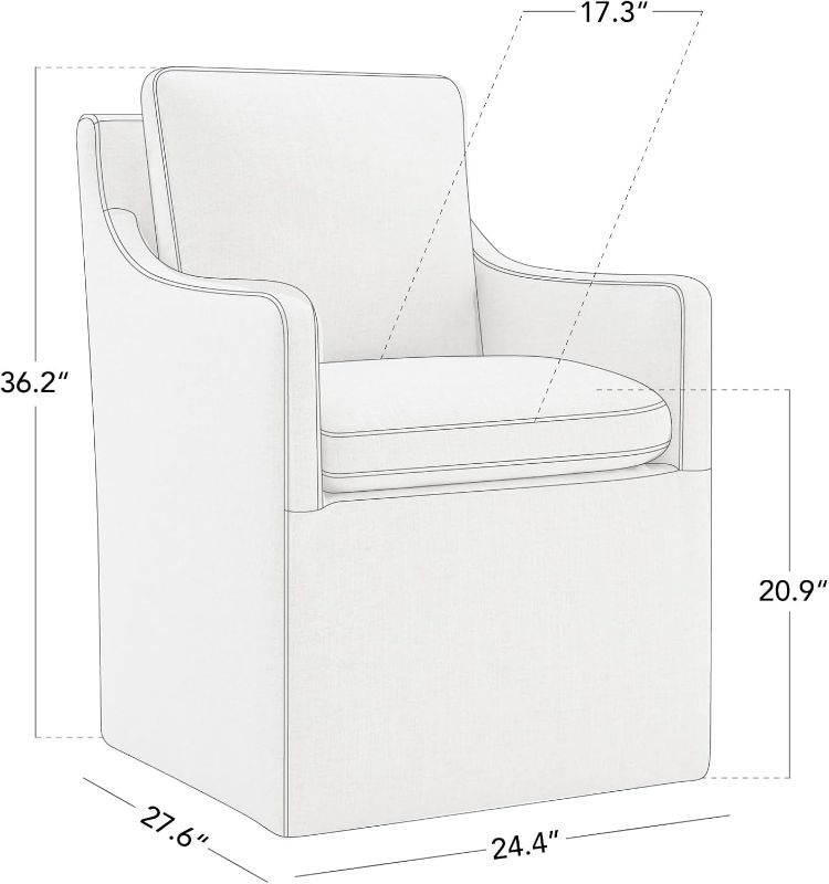 Photo 1 of *DIFFERENT COLOR * KISLOT Upholstered Dining Chairs with Casters Easy Assembly Modern Accent Armchair with Rollers for Diningroom Bedroom Livingroom Reading Room,Linen,2 Boxs