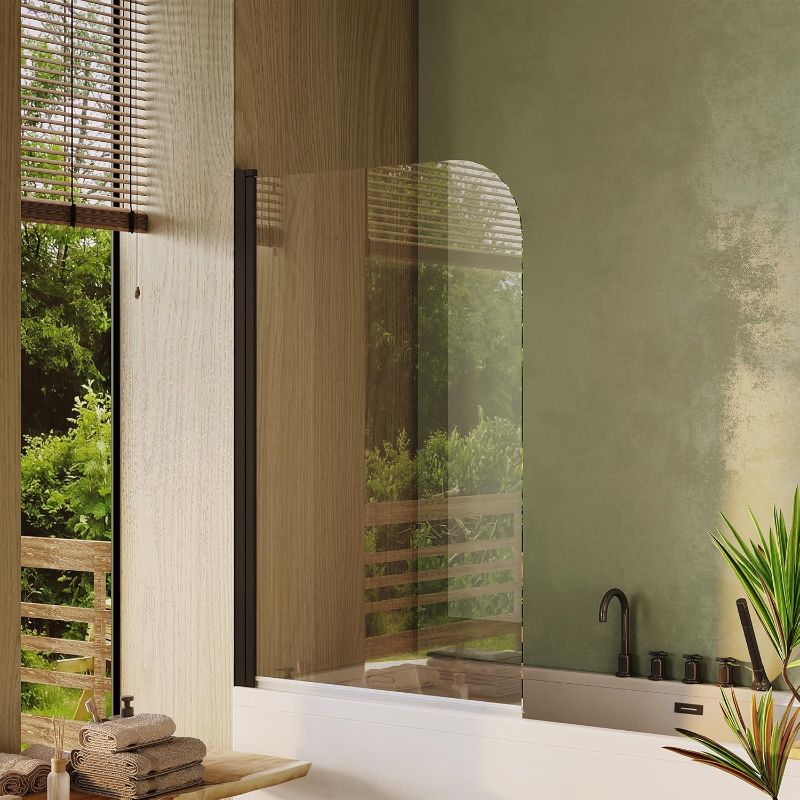 Photo 1 of *** STOCK PHOTO FOR REFERENCE ONLY **** U/K BRAND FRAMELESS PIVOT HALF SHOWER DOOR FOR BATHTUB 1/4" (6MM) AMSI CERTIFIED TEMPERED GLASS PANEL CAN BE INSTALED ON LEFT & RIGHT SIDE (32"X55)