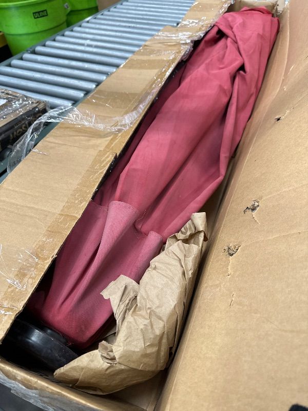 Photo 1 of *USED*Blissun 9' Outdoor Patio Umbrella, Outdoor Table Umbrella, Yard Umbrella, Market Umbrella with 8 Sturdy Ribs, Push Button Tilt and Crank (Red)