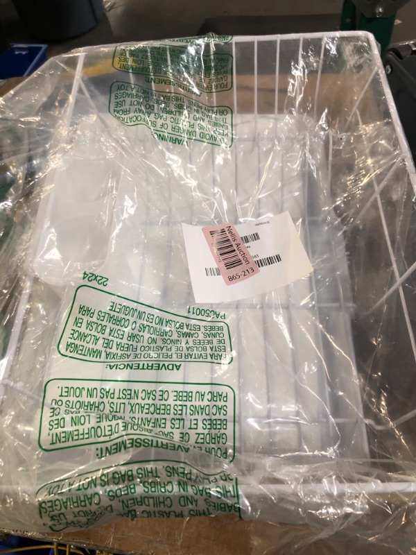 Photo 1 of (used) Sweet Home Collection Metal, Plasic 3 Piece Dish Drainer Rack Set with Drying Board and Utensil Holder, 12" x 19" x 5", White