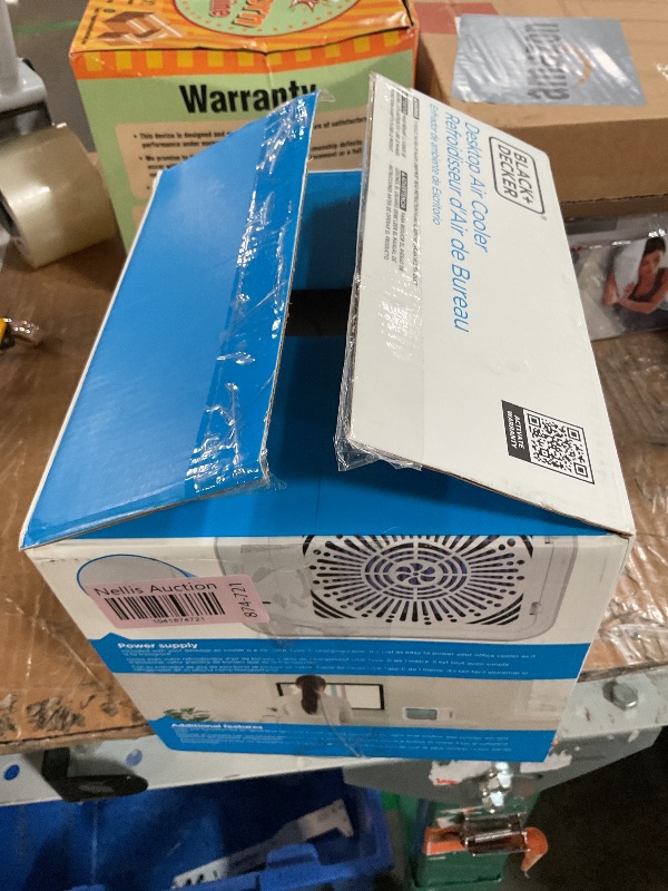 Photo 1 of ***(SEE NOTES BEFORE BIDDING)***BLACK+DECKER Desktop Air Cooler, Personal Portable Fan with 3-Speeds, Evaporative Air Cooler with 0.5L Water Tank, Air Cooler Fan for Desk, Home, Office, Bedroom, and more, BDMC10, White/Gray
