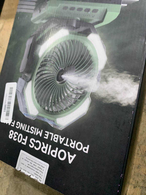 Photo 1 of Camping Misting Fan - 30000mAh Portable Battery Powered Fans with 9oz Water Tank, Light, Hook - Rechargeable, 120H Cooling, Last 5H Mist, 4 Speed, Sleep Mode - Outdoor Fan for Travel, Patios, Fishing