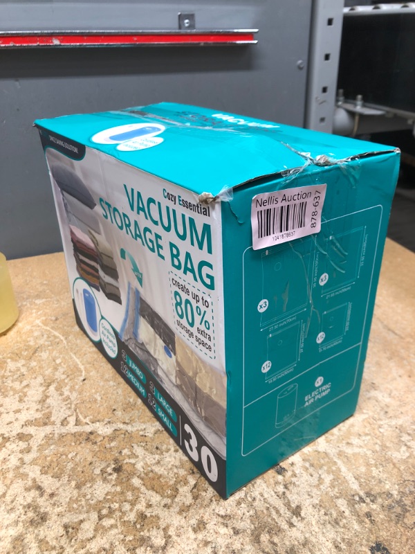 Photo 1 of (missing pieces) Vacuum Storage Bags with Electric Pump, 30 Pack (3 Jumbo/3 Large/12 Medium/12 Small) Vacuum Seal Space Saver Bags