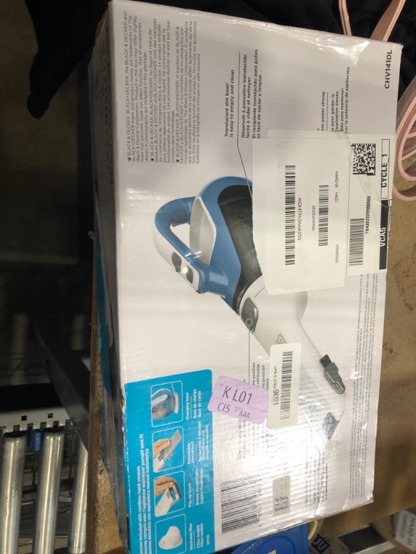 Photo 1 of (signs of use) BLACK+DECKER dustbuster AdvancedClean Cordless Handheld Vacuum, Compact Home and Car Vacuum with Crevice Tool (CHV1410L)