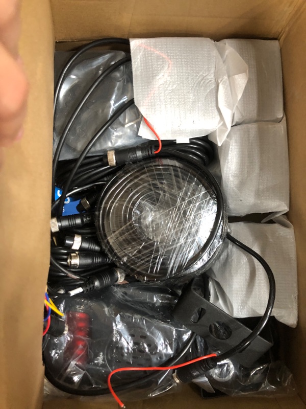 Photo 1 of RV Backup Camera System with Carplay, 10.36" Touch Quad Split Monitor + 1080P 4 Camera System with Android Auto Mirror Link FM DVR Recording Night Vision Waterproof for RV Trailer Camper Tractor Truck