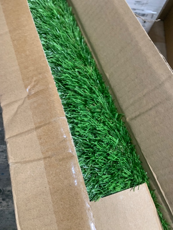 Photo 1 of 2 Pack Artificial Grass for Dogs Potty, 19.49" x 15.75" Washable Grass Pad for Dogs Potty Fit for UUpet 22"x18" Collection Tray with Drainage Holes