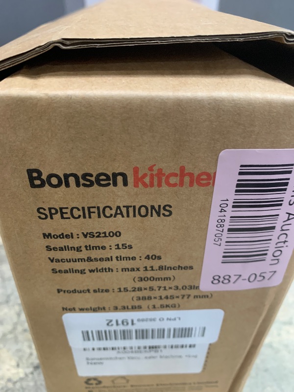 Photo 1 of [Updated 2025] Bonsenkitchen Vacuum Sealer Machine + 40 Vacuum Bags, Fast-Compact/Multi-Functional Food Vacuum Sealer with External Vacuum System, Silver