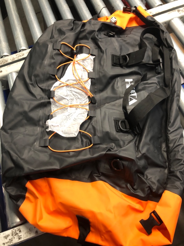 Photo 1 of (used)(see all images) HEETA Waterproof Duffel Bag Motorcycle Dry Bag Backpack, Extra Large Rolltop Travel Duffle Bags with Straps & Handles  (Black, 80L)