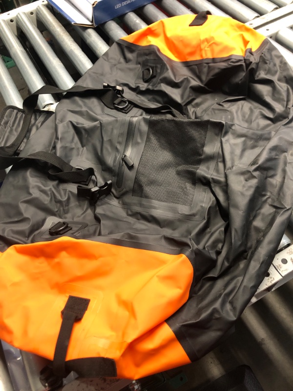 Photo 1 of (used)(see all images) HEETA Waterproof Duffel Bag Motorcycle Dry Bag Backpack, Extra Large Rolltop Travel Duffle Bags with Straps & Handles  (Black, 80L)