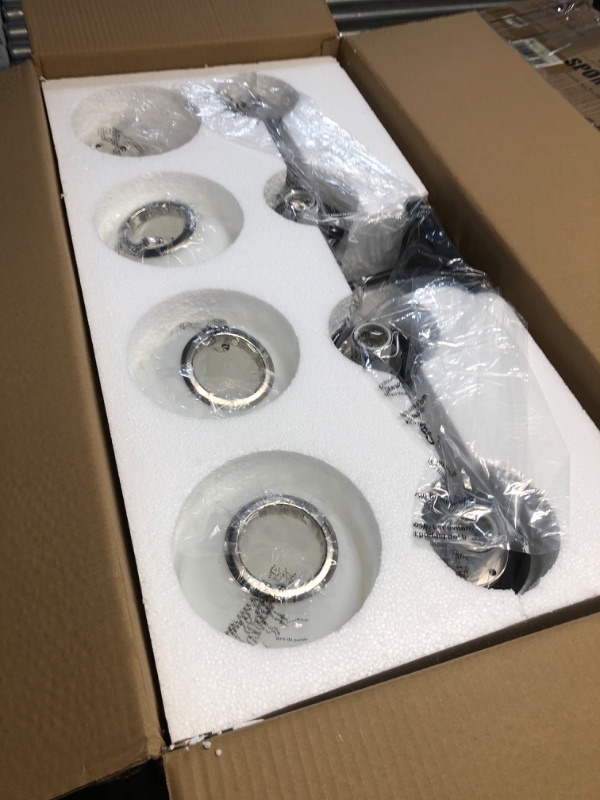 Photo 1 of (partial set) (untested) AIJIASI Bathroom Lighting Fixtures Over Mirror, 4-Light Matte Black Vanity Light, 30.7 Inch Modern Bathroom Light Fixtures with Milky White Glass Globe Shade Bath Vanity Lighting Fixtures Wall Sconce