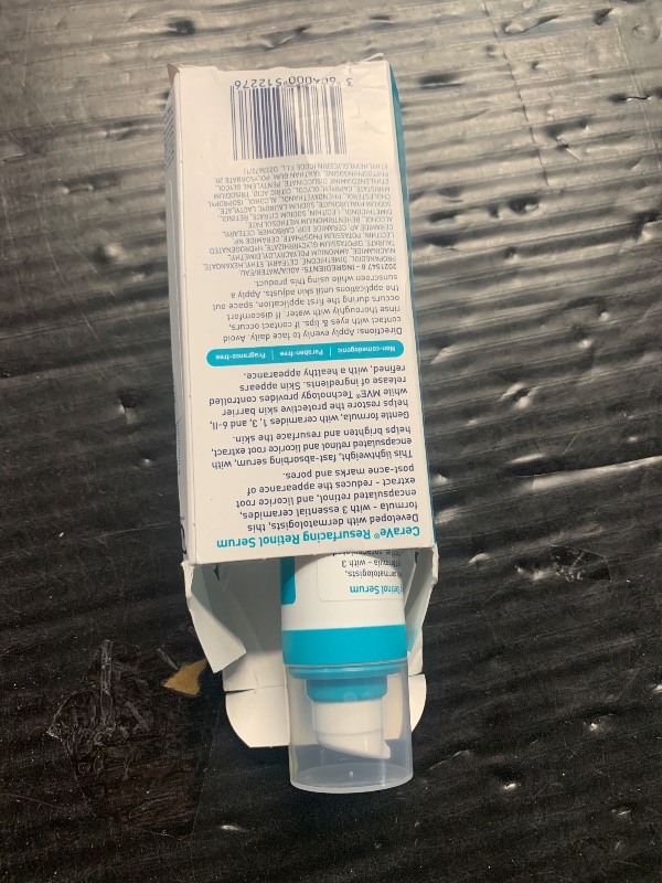 Photo 1 of CeraVe Resurfacing Retinol Serum For Post Acne Marks, Formulated With Licorice Root Extract & Niacinamide, Brightening Serum & Pore Minimizer For Face, Post Acne Skin Barrier Repair, Non-Comedogenic