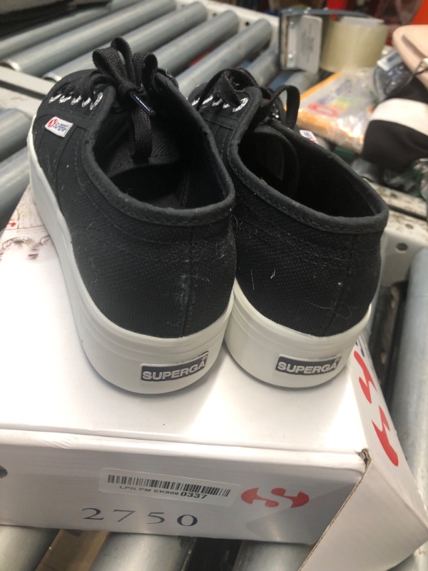 Photo 1 of (size 7) (used/fair) Superga womens 2790 Acotw Platform Fashion Sneaker, Black/White, 7 US
