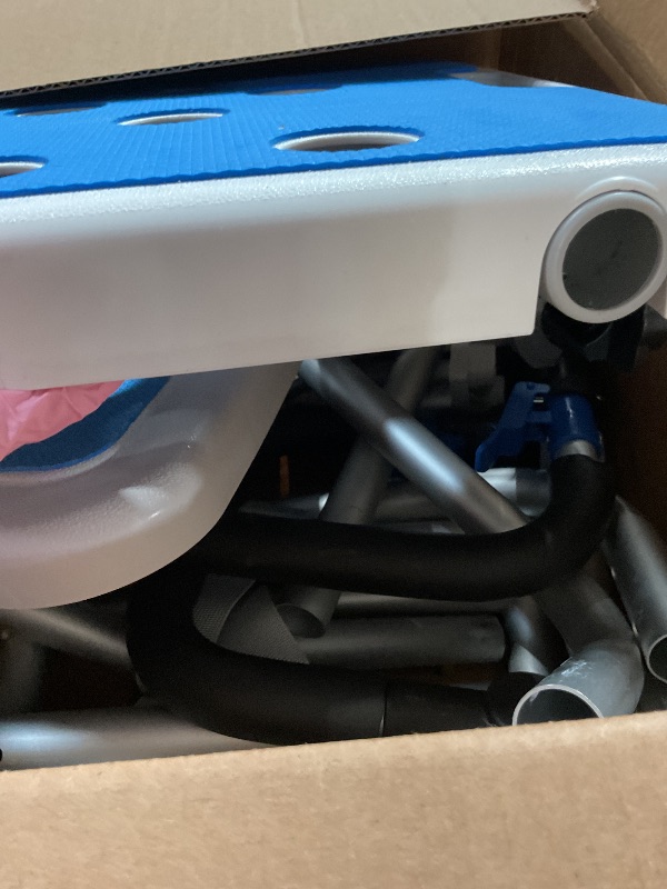 Photo 1 of (MISSING ACCESSORIES) Tub Transfer Bench and Shower Chair with Non Slip Aluminum Body, FSA Eligible, Adjustable Seat Height and Cut Out Access, Holds Weight up to 500 Lbs