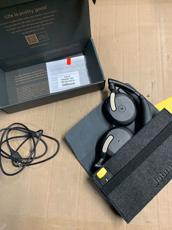Photo 1 of (MISSING USB) (PARTIAL SET) Jabra Evolve2 65 Flex Wireless Stereo Headset - Bluetooth, Noise-Cancelling ClearVoice Technology & Hybrid ANC - Certified for Microsoft Teams - Black