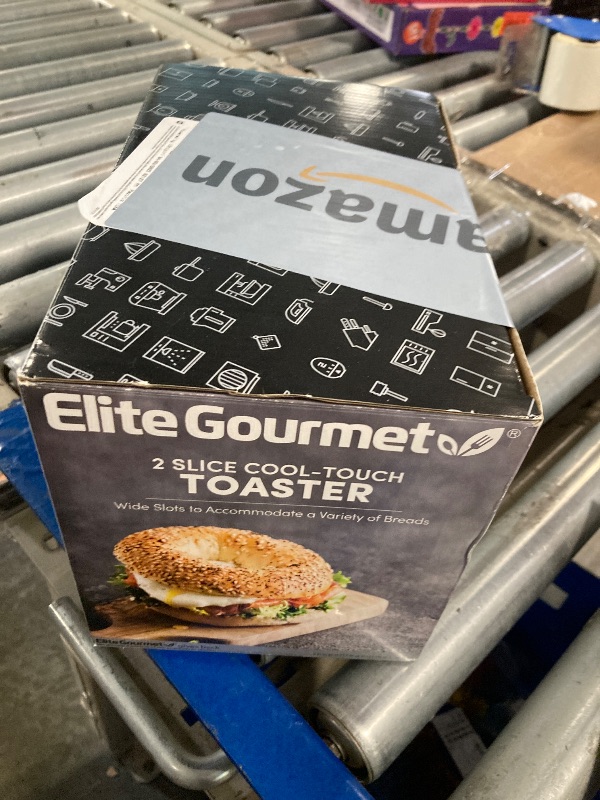 Photo 1 of Elite Gourmet ECT1027B Cool Touch Toaster with 6 Temperature Settings & Extra Wide 1.25" Slots for Bagels, Waffles, Specialty Breads, Puff Pastry, Snacks, ETL Certified, 2 Slices, Black
