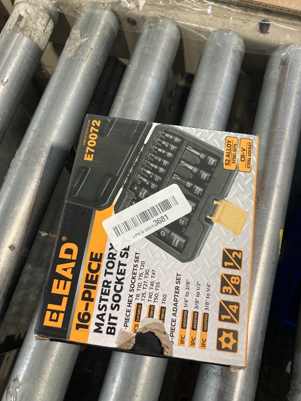 Photo 1 of 16-Piece Torx Bit Socket Set - Premium S2 Steel European Style T8-T60 with Socket Adapters, Star Bit Socket Set 1/4”, 3/8” and 1/2” Drive | Professional Mechanic Garage Tools