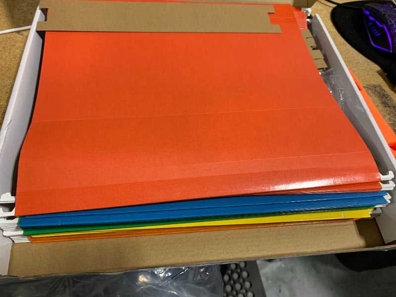 Photo 1 of 25 Blue Summit Supplies Hanging File Folder Extra Capacity, Expanding Hanging File Folders Letter Size, Extra Wide Hanging File Folders with 2” Expansion, Reinforced 12pt Paper, Assorted Colors,