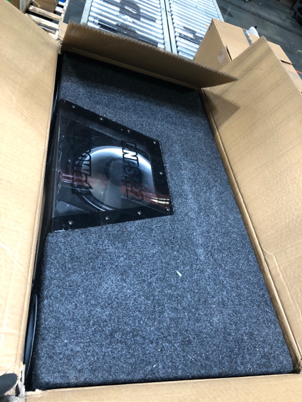 Photo 1 of 12'' Powered Subwoofer Speaker - Sub Woofer Car Audio, Subs in Vented Enclosure - 2 Way Neon Bandpass Speaker System w/ Blue Lights 1200 Watt, Take a Premium Audio Experience Wherever You Go