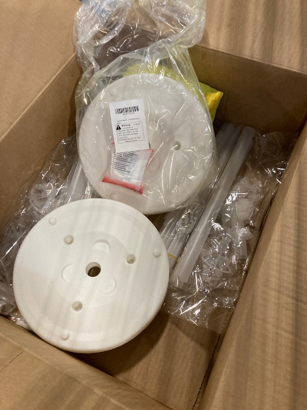 Photo 1 of Amandir 2 Set Balloon Stand Kit for Floor with Lights, Include 32Pcs Rainbow Latex Confetti Balloons, Balloon Column Stand for Wedding Birthday Party