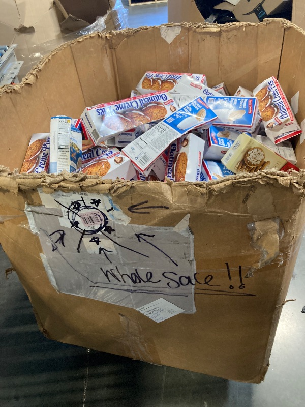 Photo 1 of **EXPIRED**
BUNDEL OF EXPIRED SNACKS. OATMEAL PIE/COOKIES, PEANUTS, CHIPS, RICE, OATMEAL, CHEWY BARS, POPTARTS 