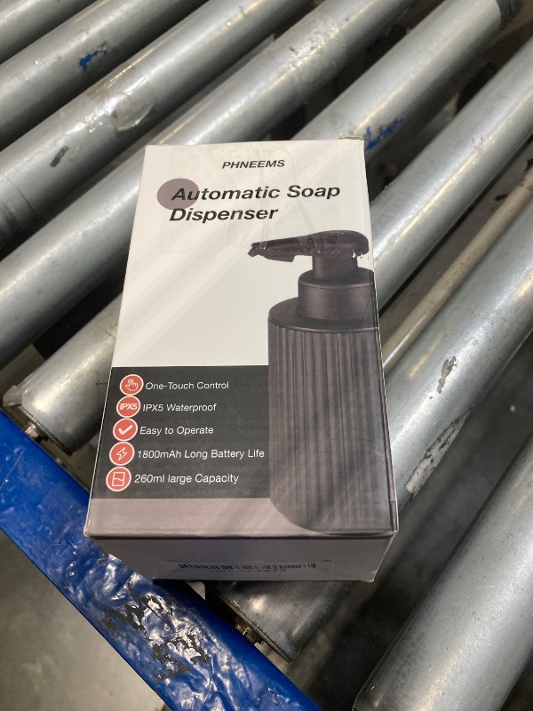Photo 1 of Automatic Soap Dispenser Liquid Touchless: 8.7oz Black Plastic - Rechargeable Electric Smart 3 Level Adjustable Auto Hand Soap Dispenser for Kids - Dish Bathroom Kitchen