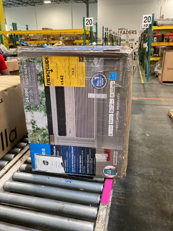 Photo 1 of Midea 24,000 BTU Smart Inverter Window Air Conditioner with APP, Alexa Control, 230V AC Unit Cools up to 15,00 Sq. Ft, Quiet Operation, Energy Saving, Remote & Easy Installation Kit, White