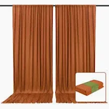 Photo 1 of 10 x 10 Feet Brown A Backdrop Curtain for Partie, Background Curtains for Photoshoot, Birthday, Wedding, Halloween, Thanksgiving, Christmas, New Year Party Decorations 5Ft x 10Ft, 2 Panels.