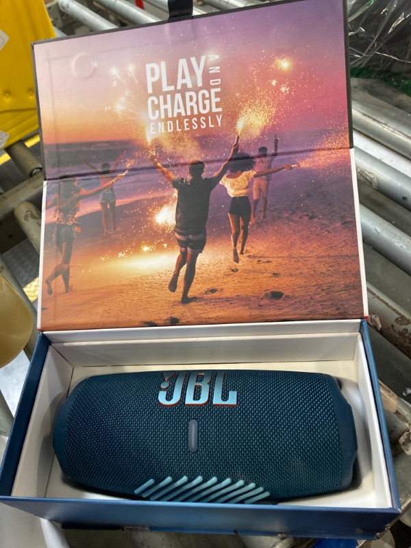 Photo 1 of JBL CHARGE 5 - Portable Waterproof (IP67) Bluetooth Speaker with Powerbank USB Charge out, 20 hours playtime, JBL Partyboost (Blue)