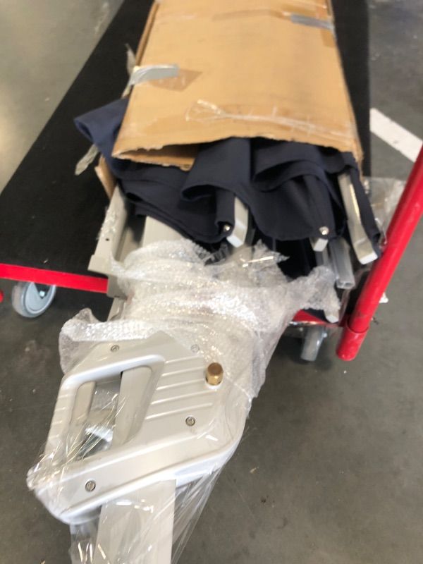 Photo 1 of **MISSING BOTTOM POST**
wikiwiki 12 FT Cantilever Patio Umbrella with Solar Lights, Offset Umbrella Outdoor Patio with 360 Rotation and Unlimited Tilting System, Heavy Duty Umbrella with Cross Base, Navy Blue