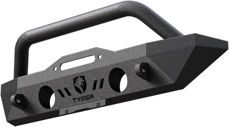 Photo 1 of Tyger Auto TG-BP6J70078 Tyger Fury Stubby Front Bumper w/Winch Plate Compatible with 07-18 Jeep Wrangler JK; 2018-2025 JL (Fits 21-24 4xe); 2020-2025 Gladiator | Textured Black
