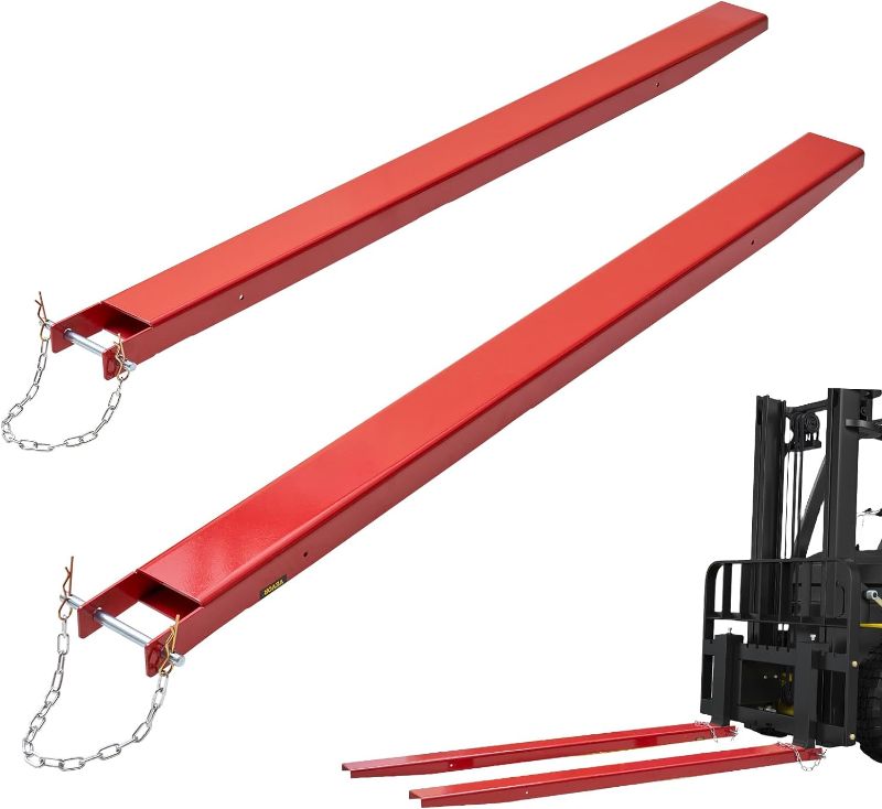Photo 1 of Forklift Extensions, 72 Inch Fork Extensions 4.5 Inch Width, 1 Pair Heavy Duty Fork Extensions with Pins for Forklifts Truck