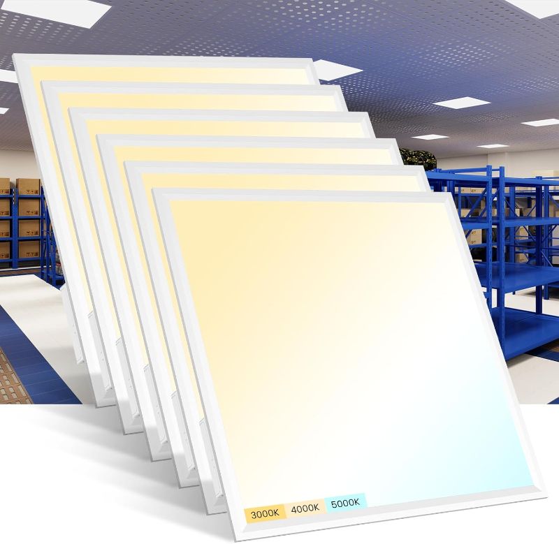 Photo 1 of 

6 Pack 2x2 LED Flat Panel Light Surface Mount- 50W 3000K/4000K/5000K Selectable Color by Switch 120V 5500LM Bright 2 x 2 led Flat Panel Light for Office/Kitchen/GarageI’m 