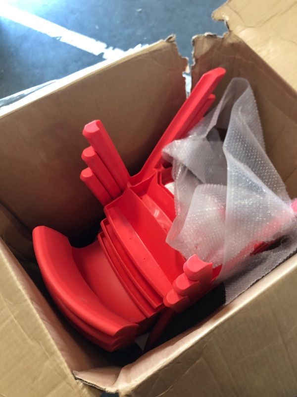 Photo 1 of 6 Pack Premium 11" H Plastic Stackable School Chairs, Toddler and Kids Chair for Daycare, School, Outdoor, Home - Red
