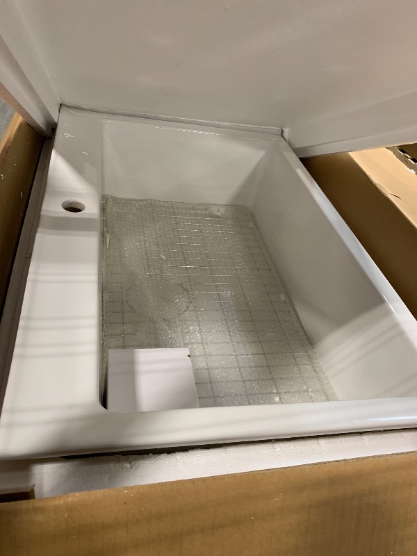 Photo 1 of ?Miuara Farmhouse Sink 33 Inch - White Apron Front Kitchen Sink Reversible 33x20x10, Undermount Installation, Farm House Style Deep Single Bowl, Heavy Duty Solid Fireclay, Glossy White, for Kitchen