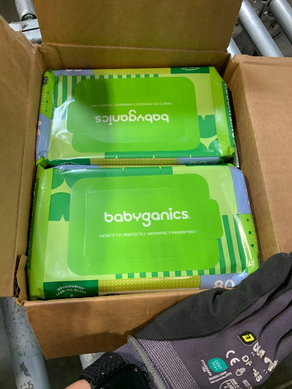 Photo 1 of Babyganics Baby Wipes, Unscented Diaper Wipes, 400 Count, (5 Packs of 80), Non-Allergenic and formulated with Plant Derived Ingredients