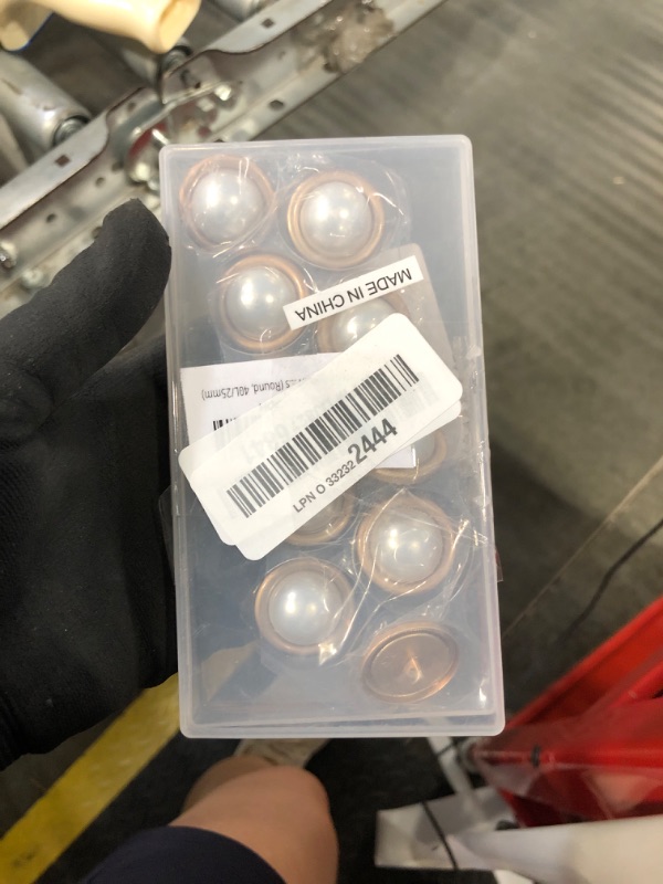 Photo 1 of 10pcs Round Pearl Buttons with Shank for Sewing Gold Button Crafts for Clothes Shirts Suits Coats Sweaters Wedding Dress Clothing Decorations (Round, 40L/25mm)