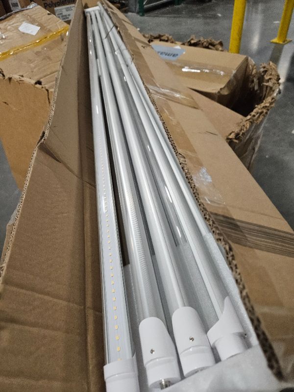 Photo 1 of 10 Pack T8 LED Bulbs 8 Foot, Ballast Bypass LED Tubes 8ft, Replacement for T8 Fluorescent Bulbs, FA8 Single Pin Base, 40W, 5500 LM, 4000K Cool White, Double Ended Power, Type B Tubes, ETL