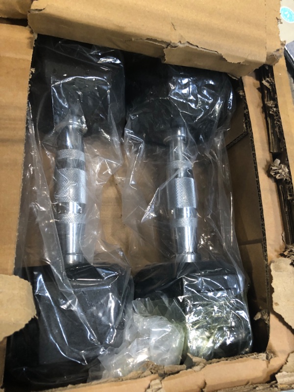 Photo 1 of ***MISSING HARDWARE***
Fitvids Dumbbell Set with Rack, Rubber Coated Hex Dumbbell Weights in 150lbs, 5, 10, 15, 20, 25lbs Pair, Black