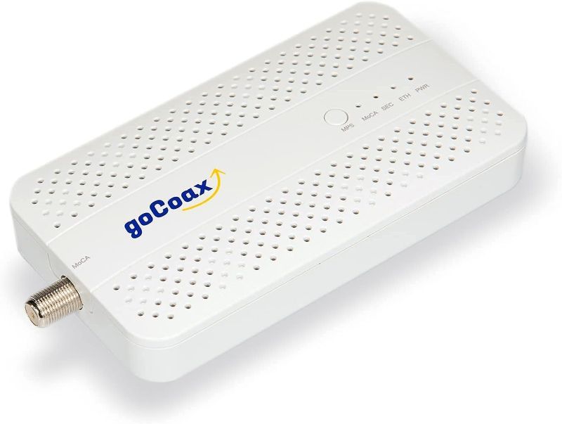 Photo 1 of goCoax MoCA 2.5 Adapter with 2.5GbE Ethernet Port. MoCA 2.5. 1x 2.5GbE Port. Provide 2.5Gbps Bandwidth with existing coaxial Cables. White(Single, MA2500D)
