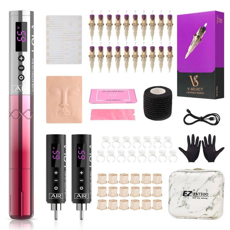 Photo 1 of Tattoo Machine Kit Complete with Permanent Makeup Tattoo Machine Pen with 3Pcs Battery Power for Tattoo Beginners and Women Artists (Lola...       