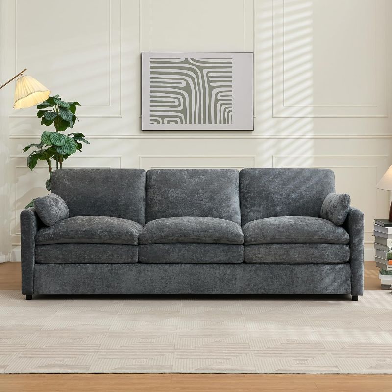 Photo 1 of **BOX 2 OF 2 ONLY** **CUSHION REPLACEMENTS ONLY** 
Cloud Couch w/Pillows, Pocketed Spring Seat, Comfy 3-Seater Plush Foam Cushions, Chenille Fabric Removable Covers, Soft...
Color:Grey