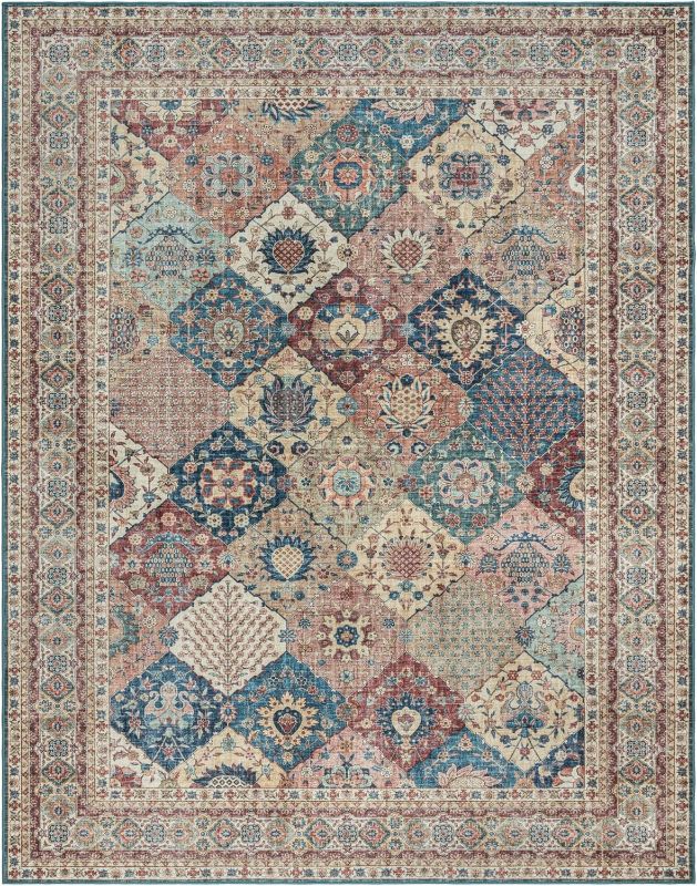 Photo 1 of 
Mueinxiei 5x7 Area Rugs Low-Pile Vintage Rug - Washable Non-Slip Carpet for Living Room, Bedroom & Dining Room | Water Repellent Indoor Floor Mat for...