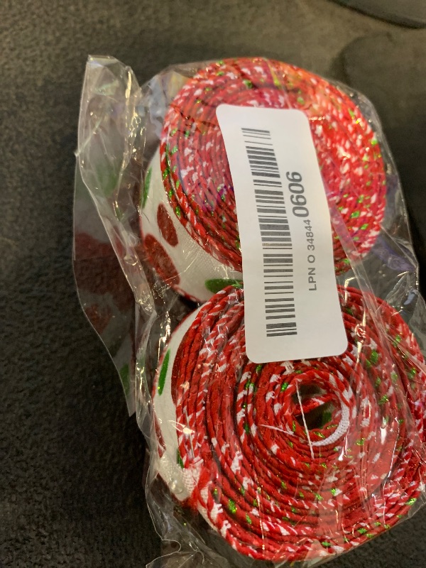 Photo 1 of 2 Rolls Easter Glitter Wired Edge Ribbons 2.5 Inch Wide Green Red Dot Ribbons Burlap Decorative for DIY Craft Bows Easter Basket Xmas Gift Wrapping 6 Yard Per Roll