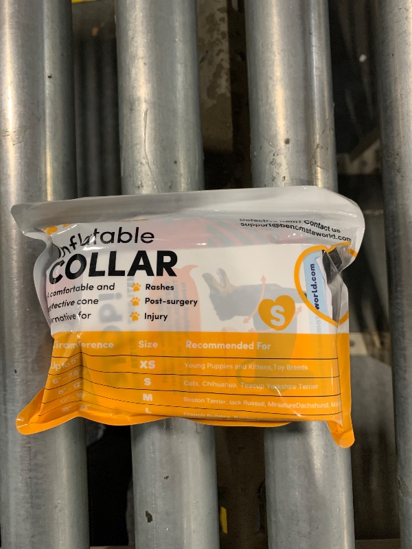 Photo 1 of BENCMATE Protective Inflatable Collar for Dogs and Cats - Soft Pet Recovery Collar Does Not Block Vision (Small, Plaid)