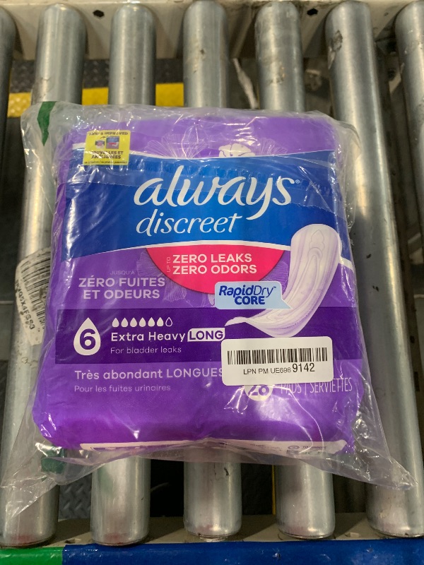 Photo 1 of ***1 SET OF 28 PCS***Always Discreet Adult Incontinence Pads for Women, Extra Heavy Absorbency, Long Length, Postpartum Pads, 112 CT