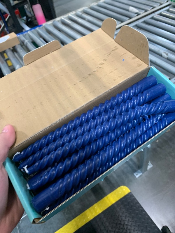 Photo 1 of 10 Inch Navy Blue Taper Candle Set, 10 Pack Unscented Dripless Candlesticks for Family Dinner Parties Home Decoration Picnic
